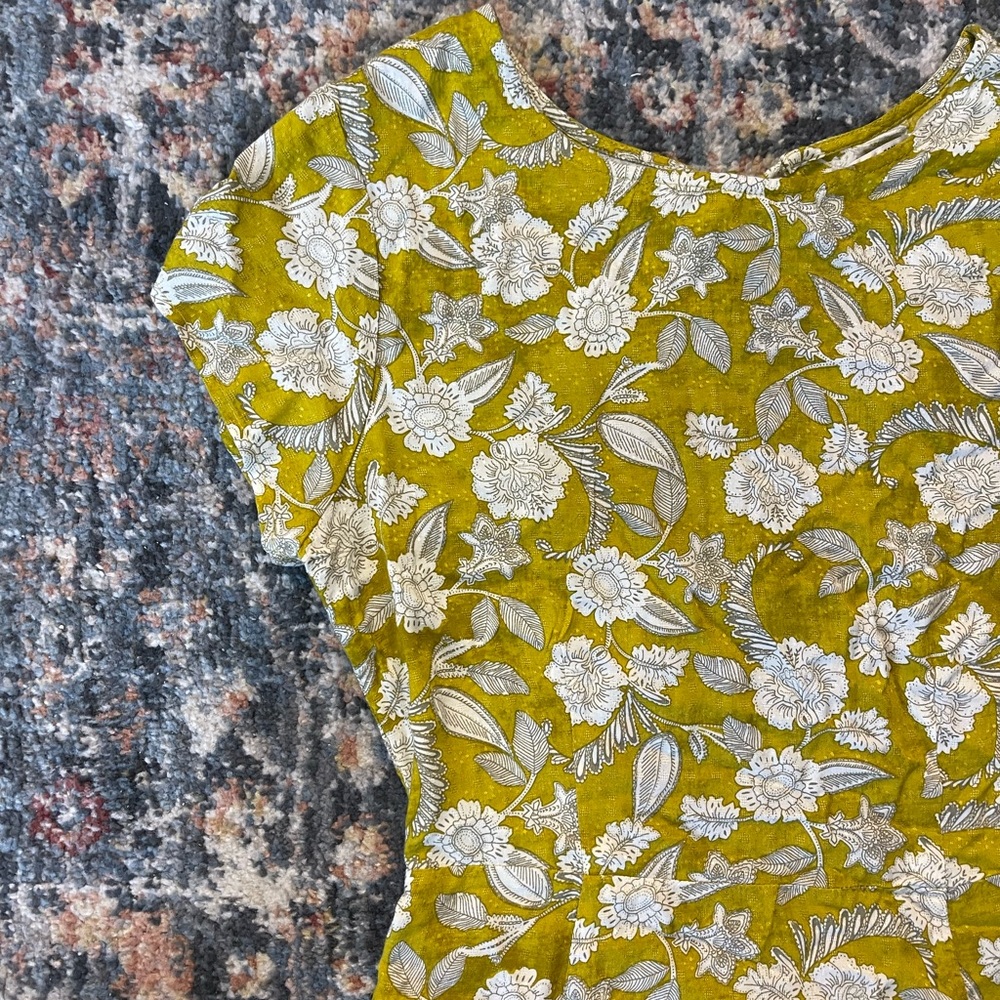 Yellow floral dress with open back